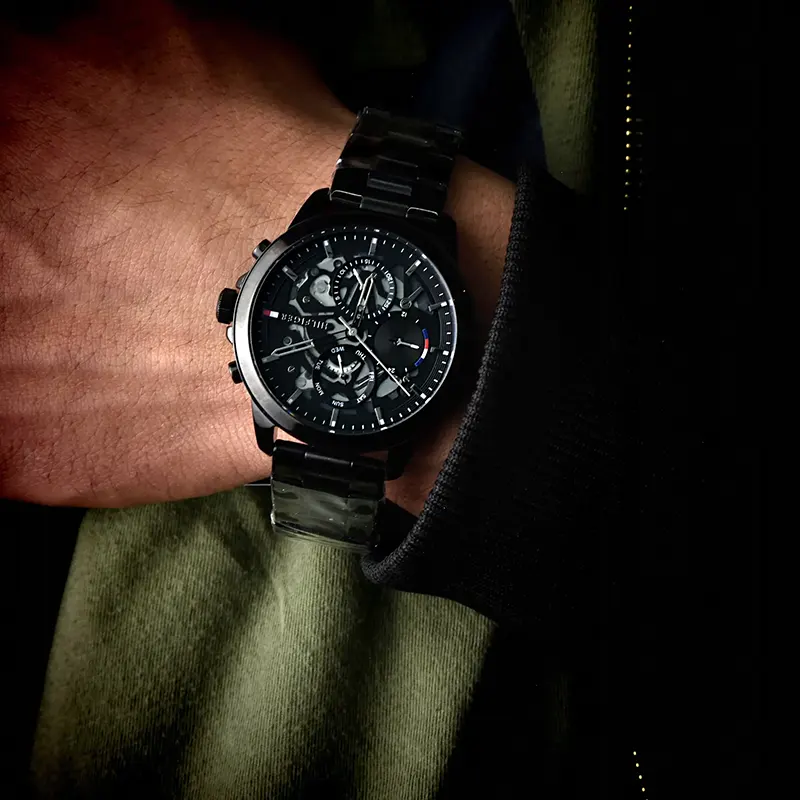 Tommy Hilfiger Henry Chronograph Black Dial Men's Watch- 1710478